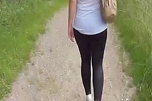 Teen slave fisted outdoors in bondage