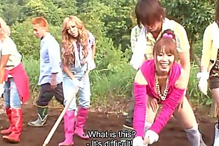 Asian farm bitches getting fucked in that garden orgy